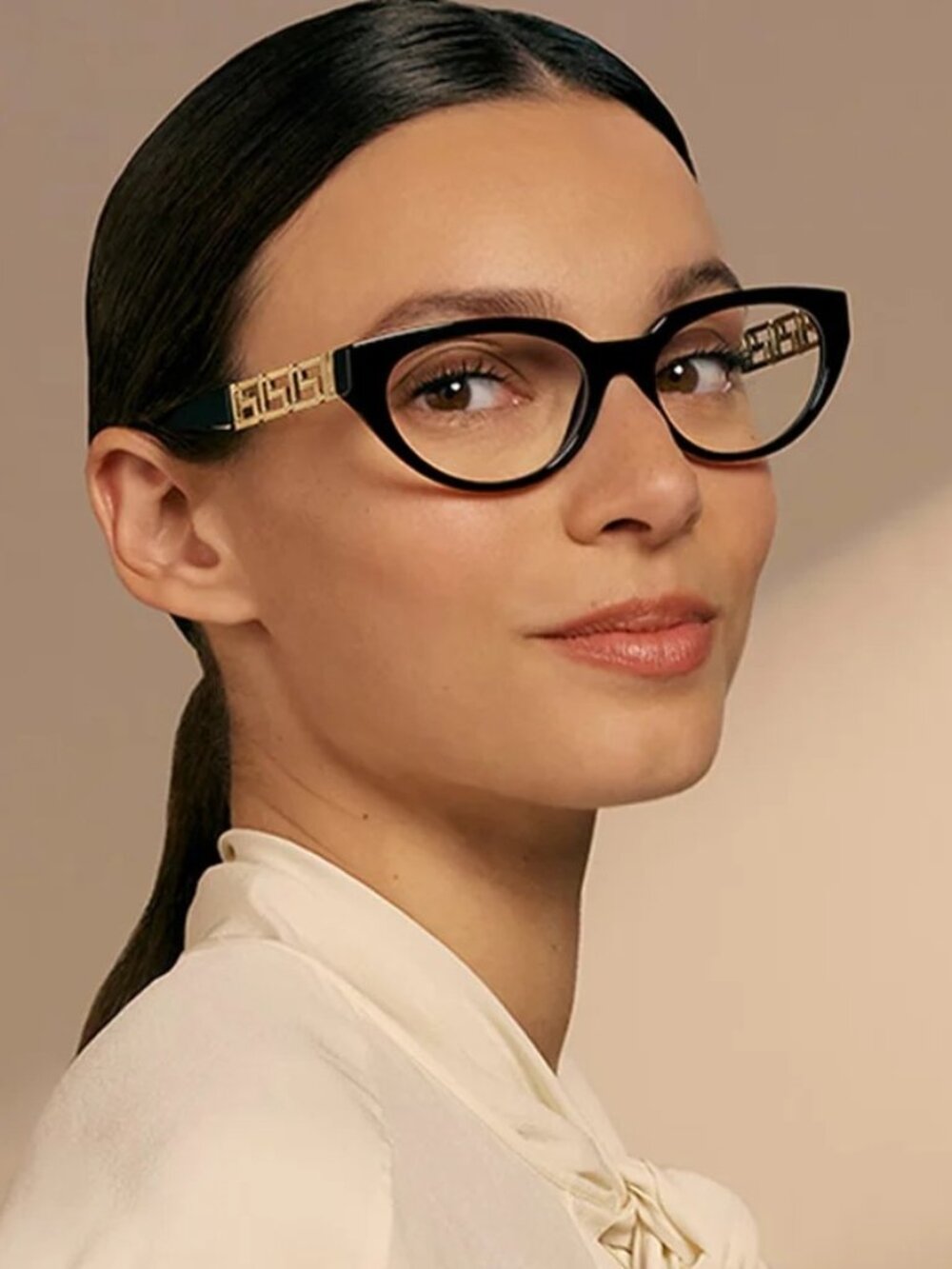 New Versace  Black Women Cat Eye Eyeglasses VE3383 GB1